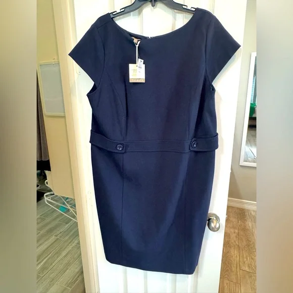 Navy Talbots dress, size 16W - Picture 1 of 2